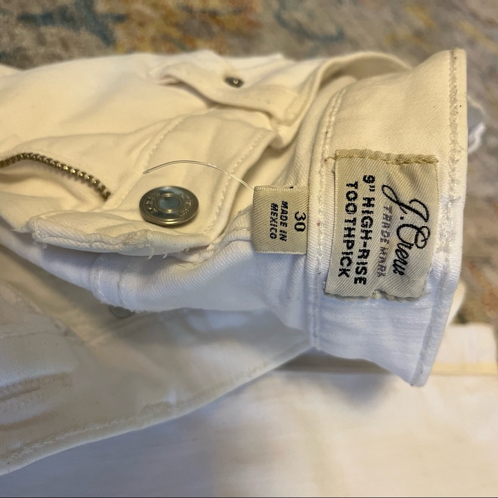 JCREW Hi-Rise White Skinny Jean - toothpick